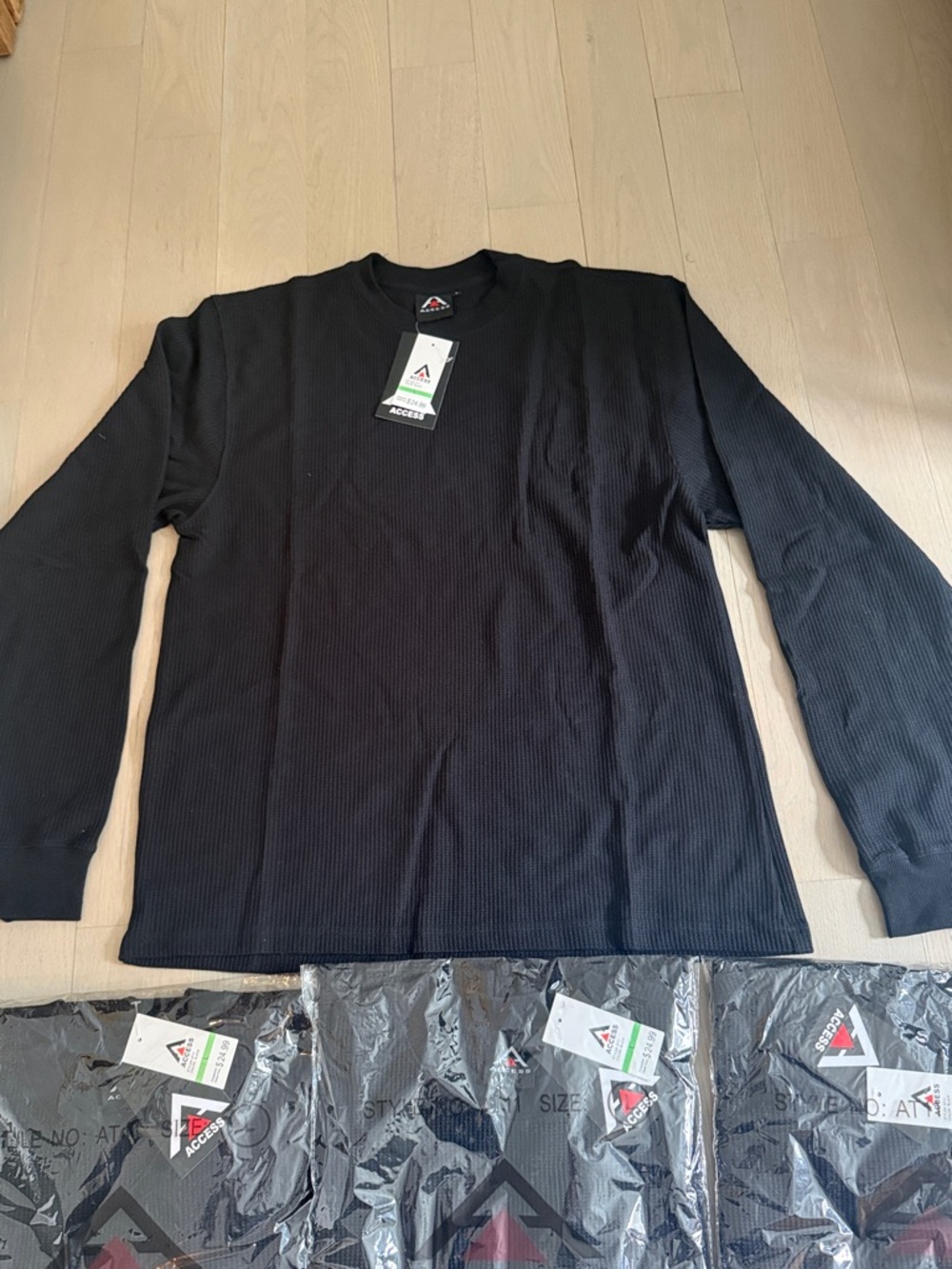 Men's Long Sleeve Thermal Shirt - Black